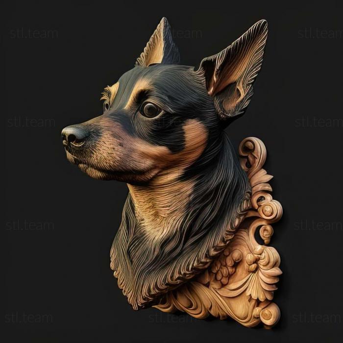 3D model Rat Terrier dog (STL)